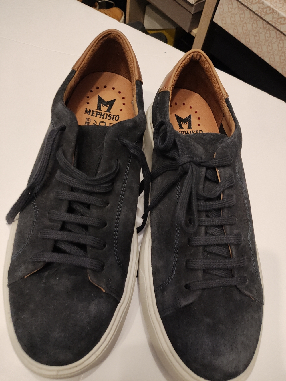 Mephisto Men's Dark Gray Suede Casual Sneakers 8